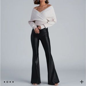 Leather Flare Pants